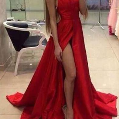 Sexy Floor Length Open Back Prom Dresses, Party Dresses,red Wedding Dresses, Evening Dresses, Formal Dresses, Dreeses For Prom