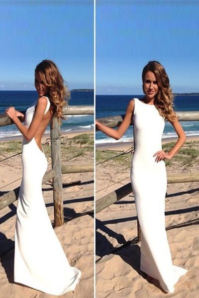 Pretty Long Simple Cheap Beach Wedding Dresses Prom Dresses On Luulla