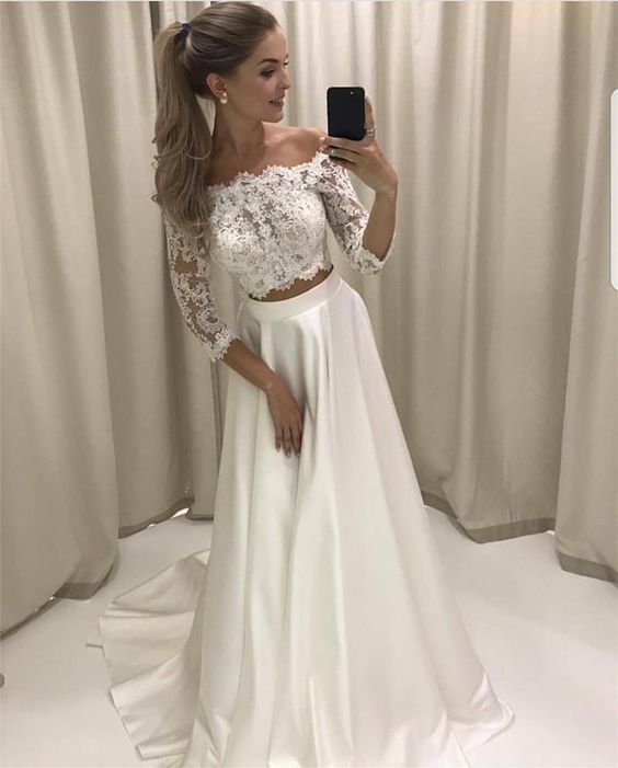 half sleeve prom dress