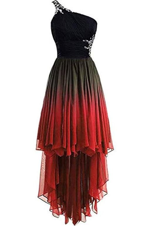 red to black ombre dress