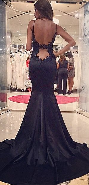 black backless wedding dress