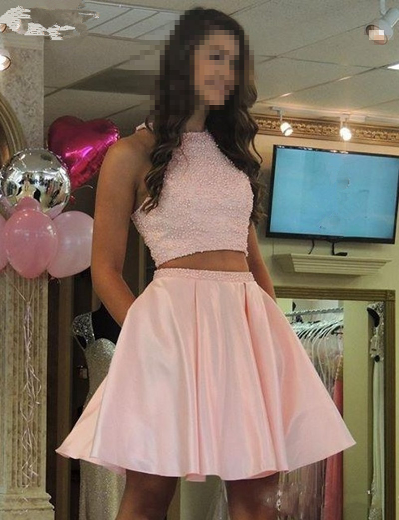 light pink 2 piece dress