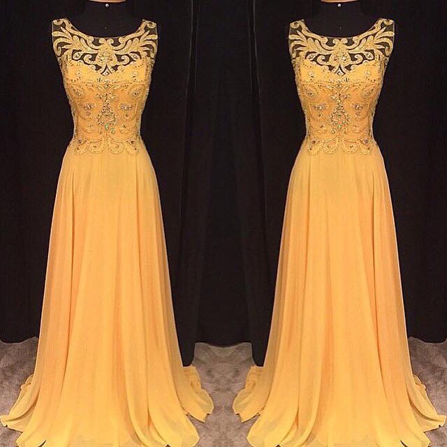 vintage yellow prom dress