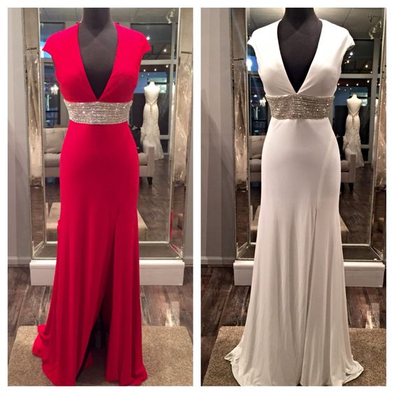 deep v evening gown