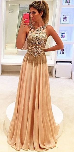 Champagne Prom Dress Elegant