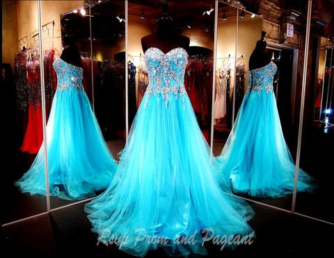 Neon Blue Prom Dress