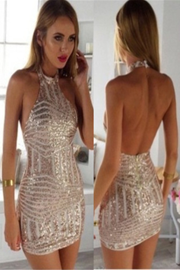 Sequins Dresses, Evening Dress,elegant Prom Dress,short