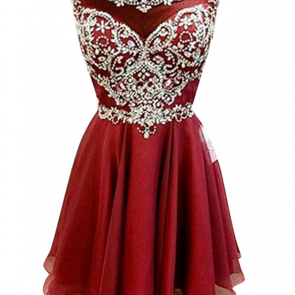 red and silver homecoming dresses