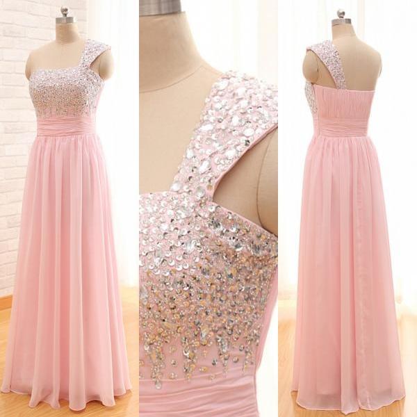 New Arrival Sexy Evening Dress,Pink Chiffon Prom Dress,A Line Formal ...