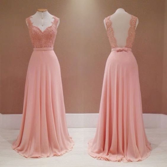 Blush Pink Prom Dresseslace Prom Dresslong Evening Gownslace Backless Prom Dress On Luulla 8805